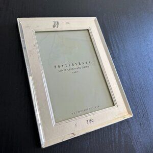 Pottery Barn Silver Sentiment Picture Photo Frame 5X7 "I DO" Wedding
